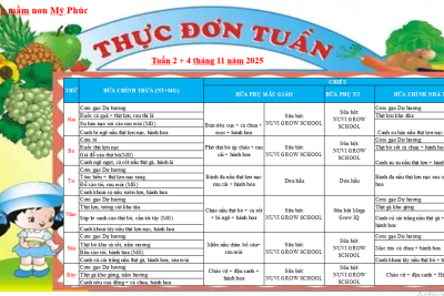 Thực đơn cho bé tháng 11 năm 2025