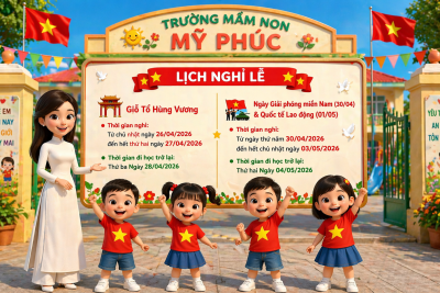 TRƯỜNG MẦM NON MỸ PHÚC – THÔNG BÁO NGHỈ LỄ